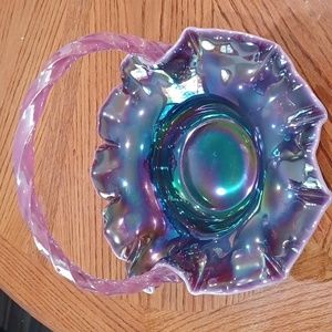 Vintage Fenton Carnival Glass Basket